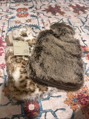 World Market set of 2 Faux Fur covered rubber Hot Water Bottles